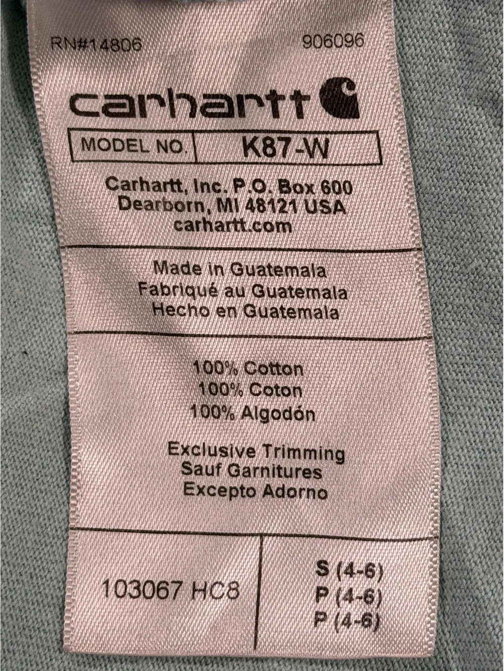 Carhartt Kids Loose Fit Short Sleeve Pocket T-Shirt, Size Small (4-6)